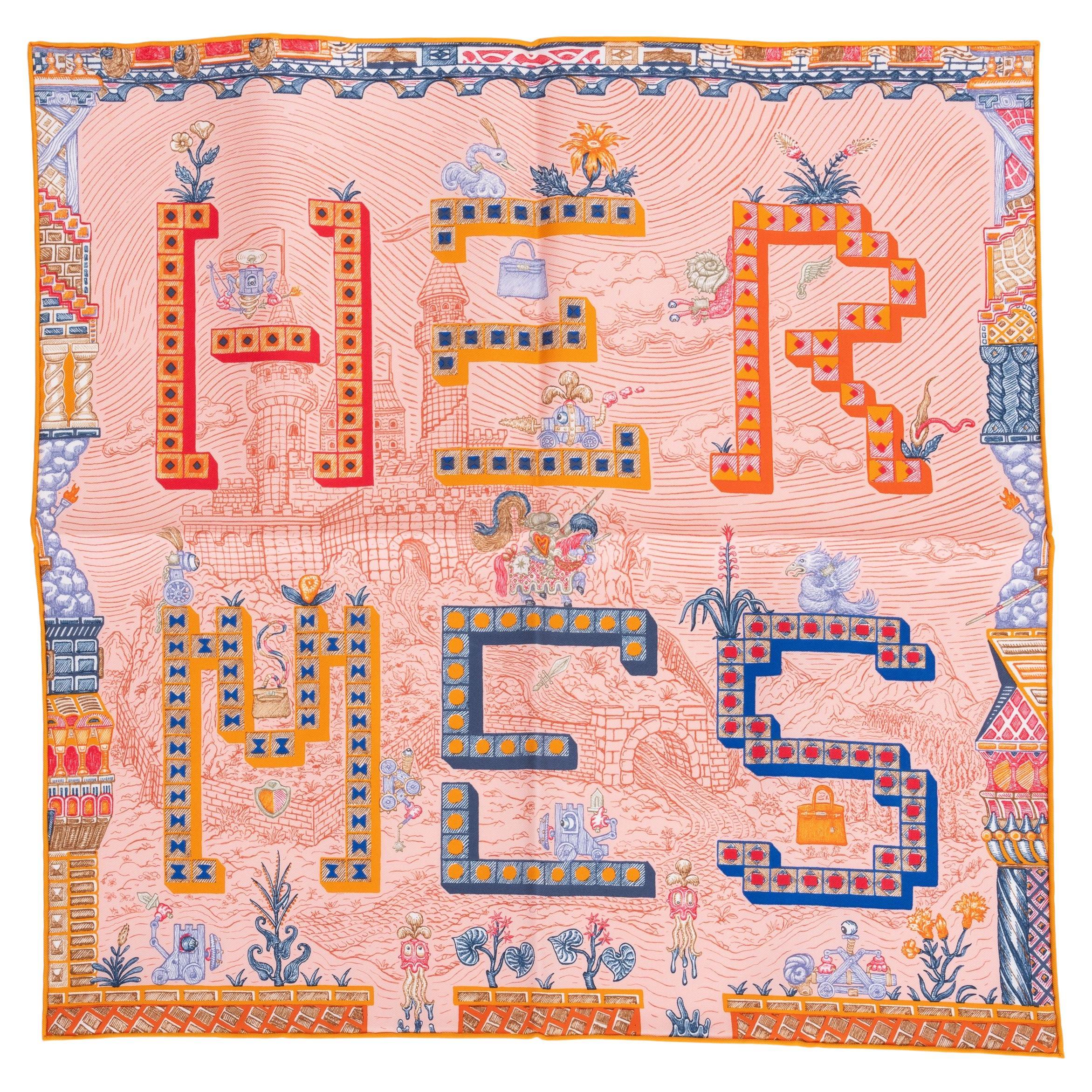 Hermès New Silk Quest Pink Gavroche For Sale