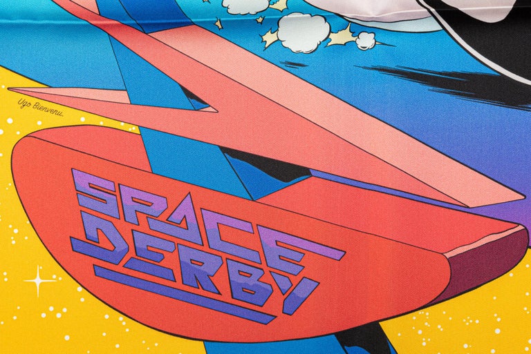Hermes New Space Derby Silk Scarf For Sale at 1stDibs
