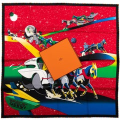 Hermès New Space Derby Silk Scarf Red