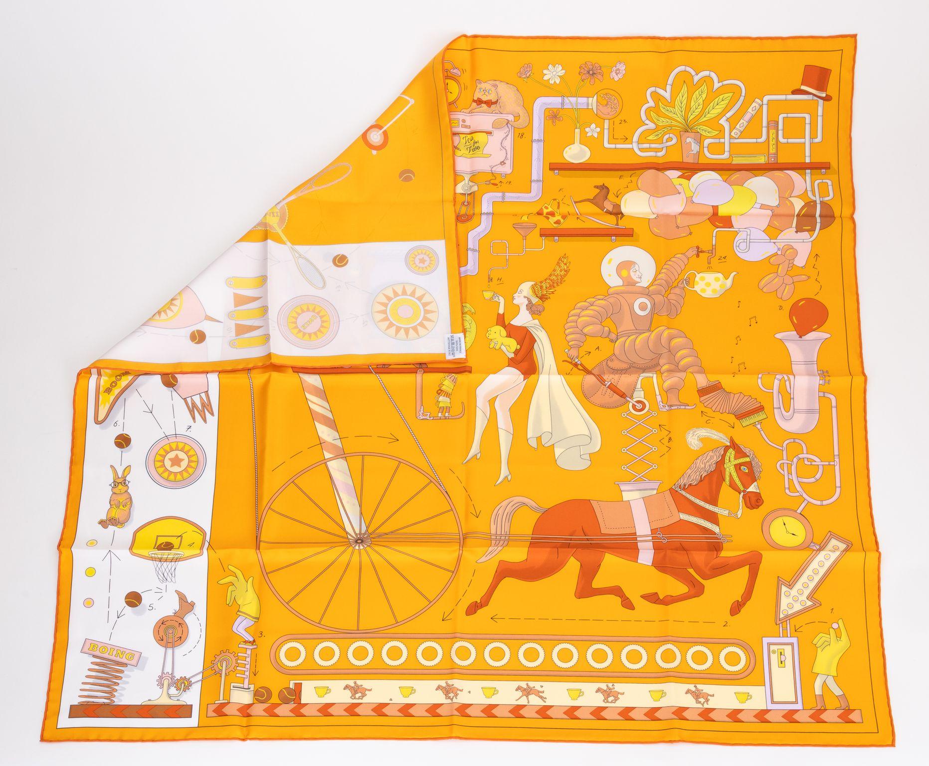 Hermès New Tea for Two Yellow Scarf In New Condition In West Hollywood, CA