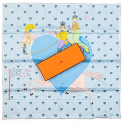 Hermès New Tea Time Celeste Silk Scarf