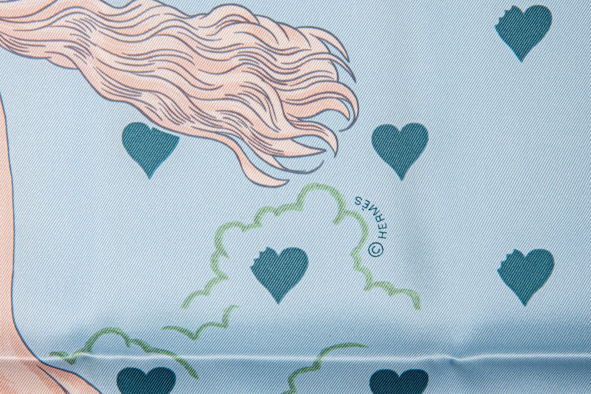 Women's Hermès New Tea Time Celeste Silk Scarf