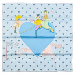 Hermès New Tea Time Celeste Silk Scarf
