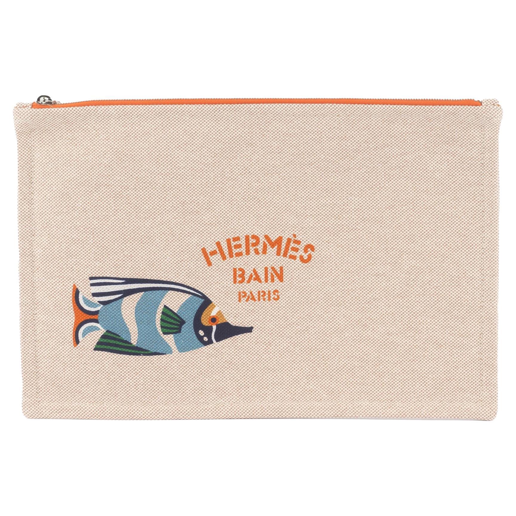 Hermès Flat case in H canvas with 