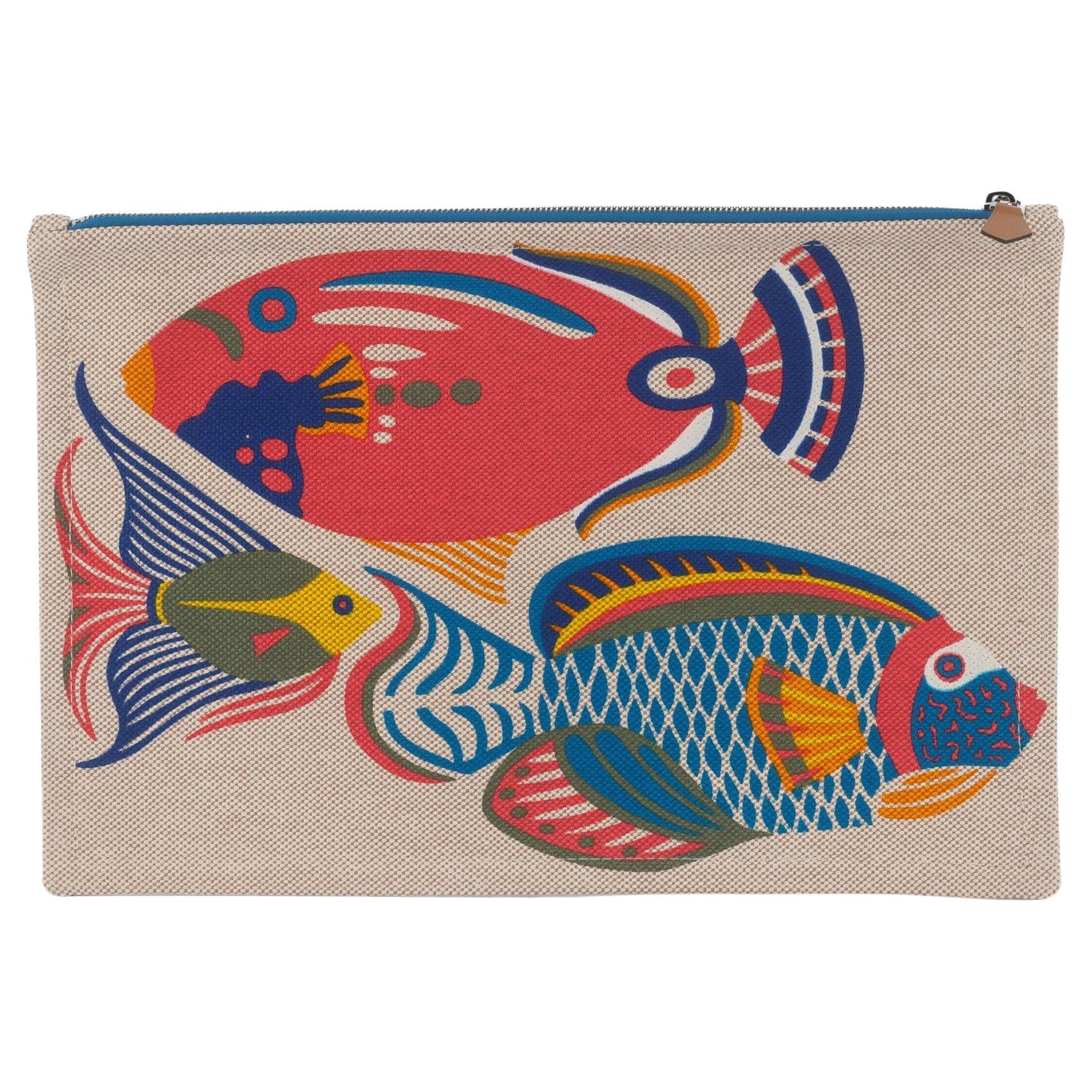 Hermès New Toile Clutch Traffic Jam