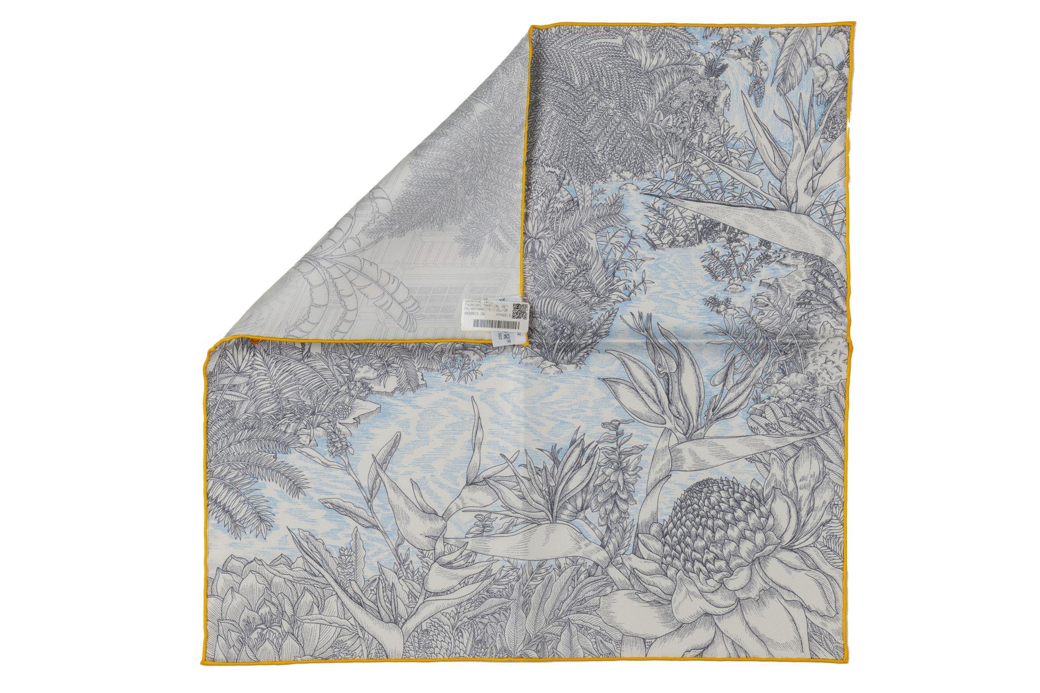 Hermès New Tropical Garden Silk Gavroche In New Condition For Sale In West Hollywood, CA