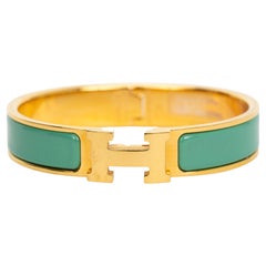 Retro Hermes New Vert Moderne H Clic Bracelet