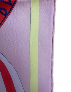 Hermes NEW Vieux Rose/ Vert/ Rouge La Selle Imaginaire 90cm Silk Scarf