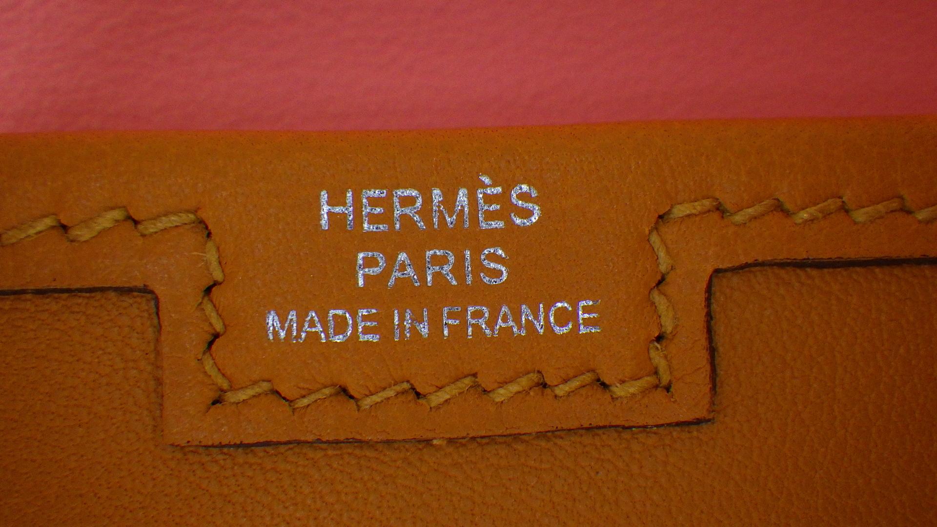 HERMES New w/ Tags Jige Duo wallet 2019 Neutral / Lime Yellow H Closure 3
