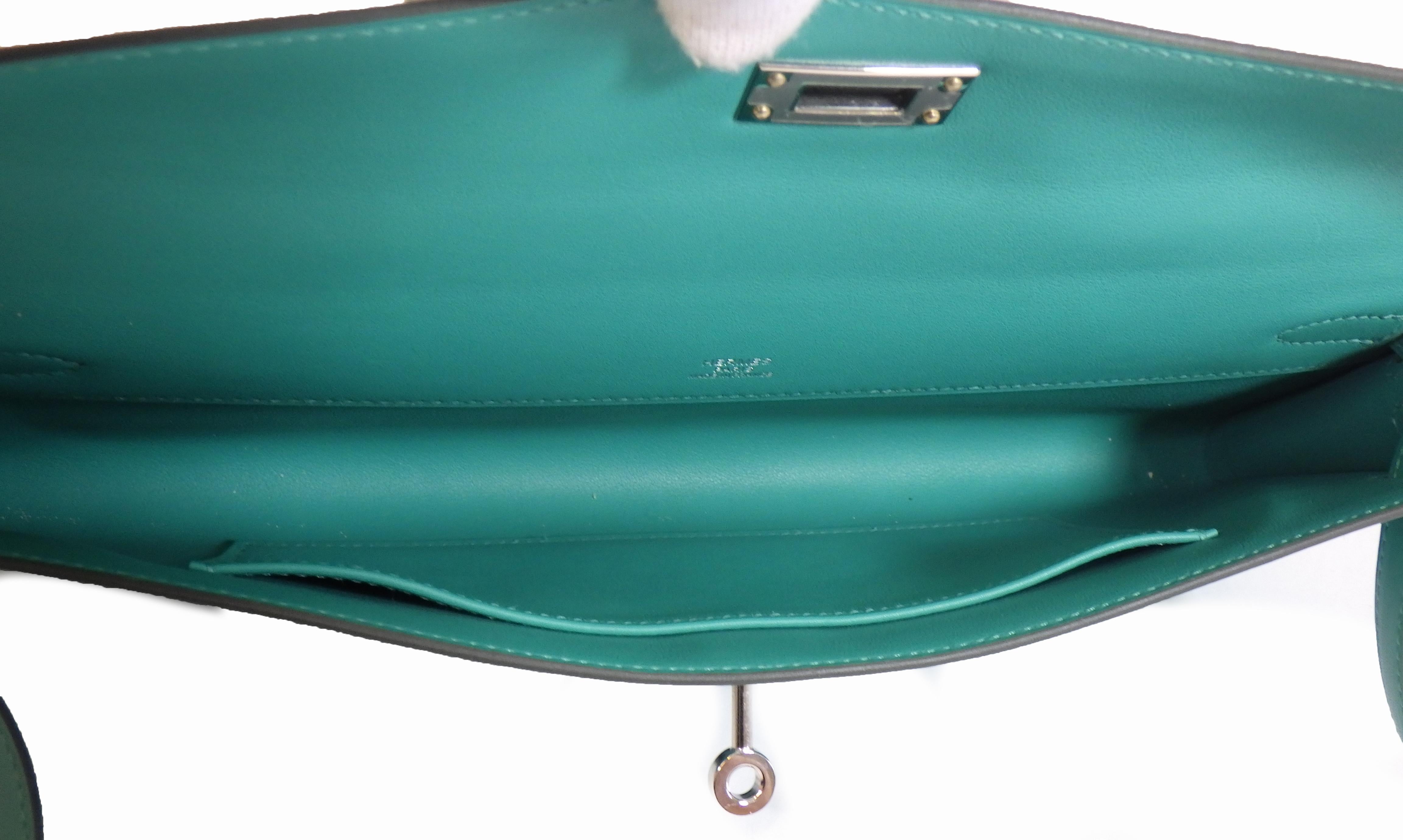 Hermes - New w/ Tags - Kelly Cut Clutch 31 2019 - Vert Verone - Handbag 6