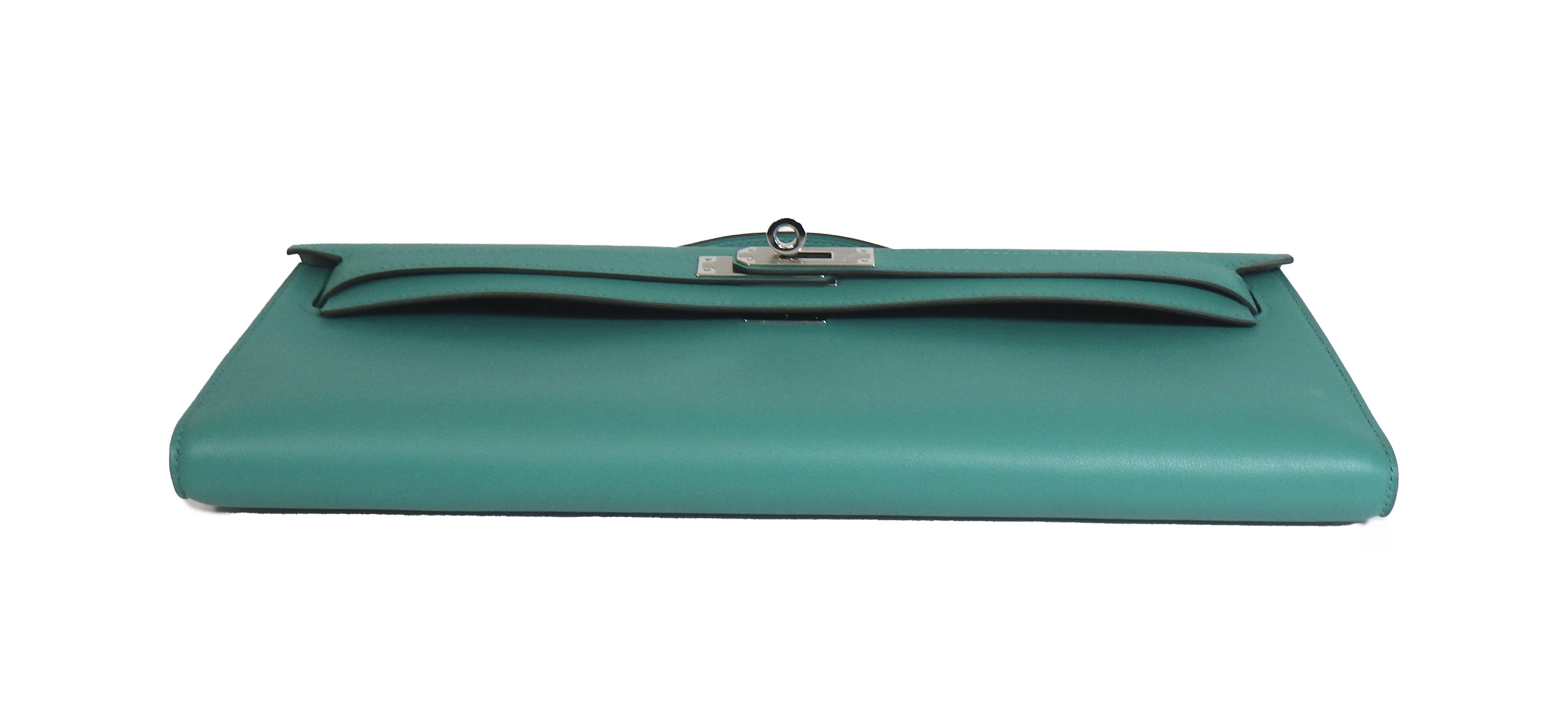 Hermes - New w/ Tags - Kelly Cut Clutch 31 2019 - Vert Verone - Handbag 2