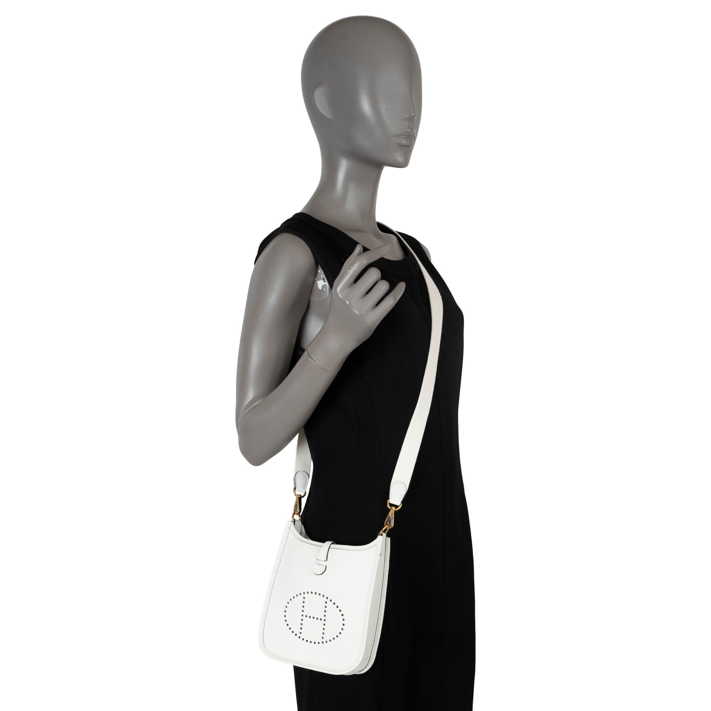 HERMES New White Clemence leather EVELYNE 16 TPM Crossbody Bag Ghw 4