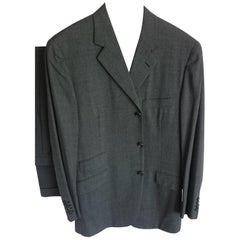 HERMES "New" Wool Dark Gray Men's Two Piece Suit - Unworn