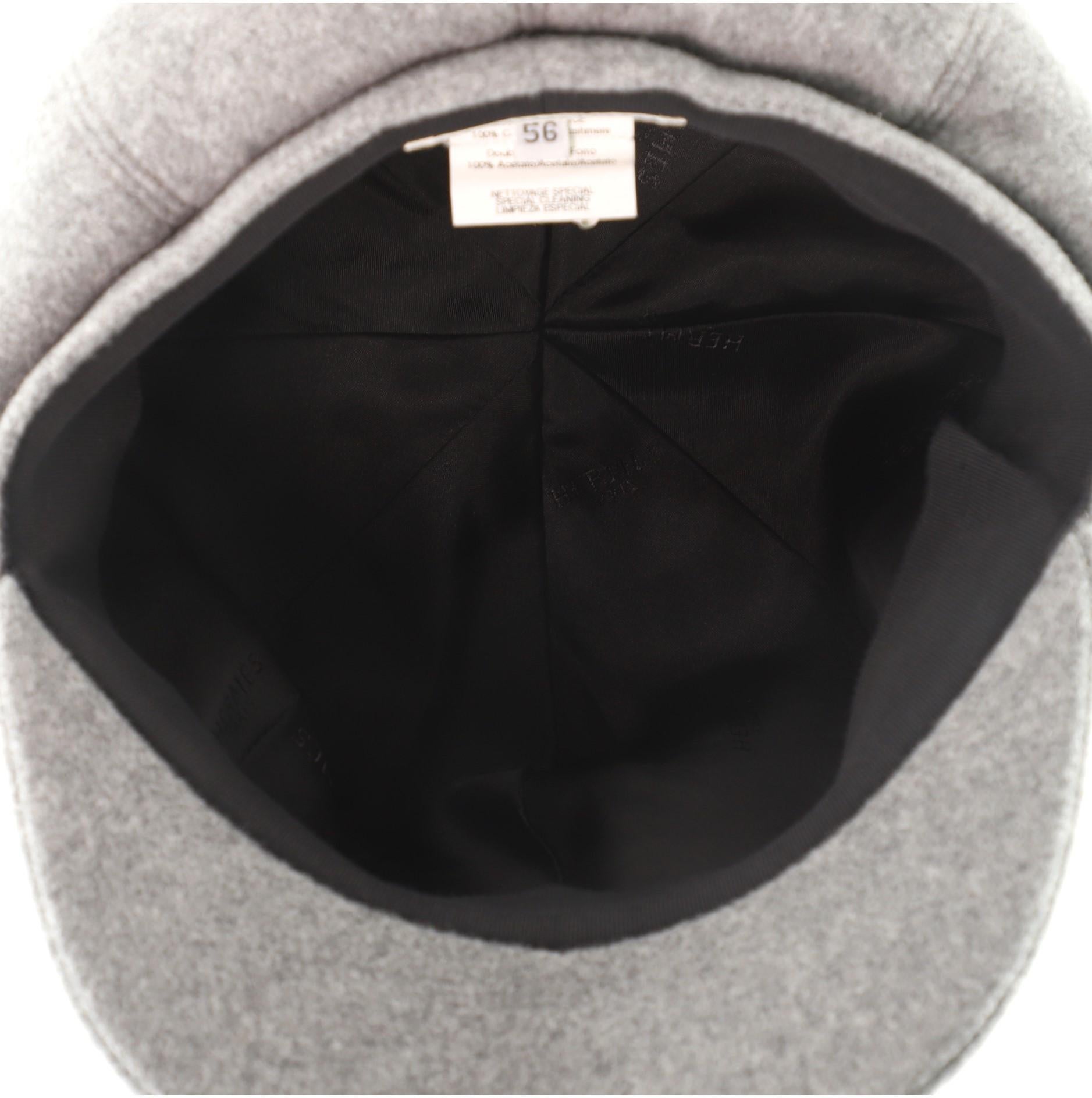 Women's Hermes Newsboy Cap Wool Gray
