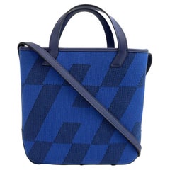 Hermes - NEW Cabas H en Biais Swift Toile Canvas 27 (Blue limited edition) Tote 