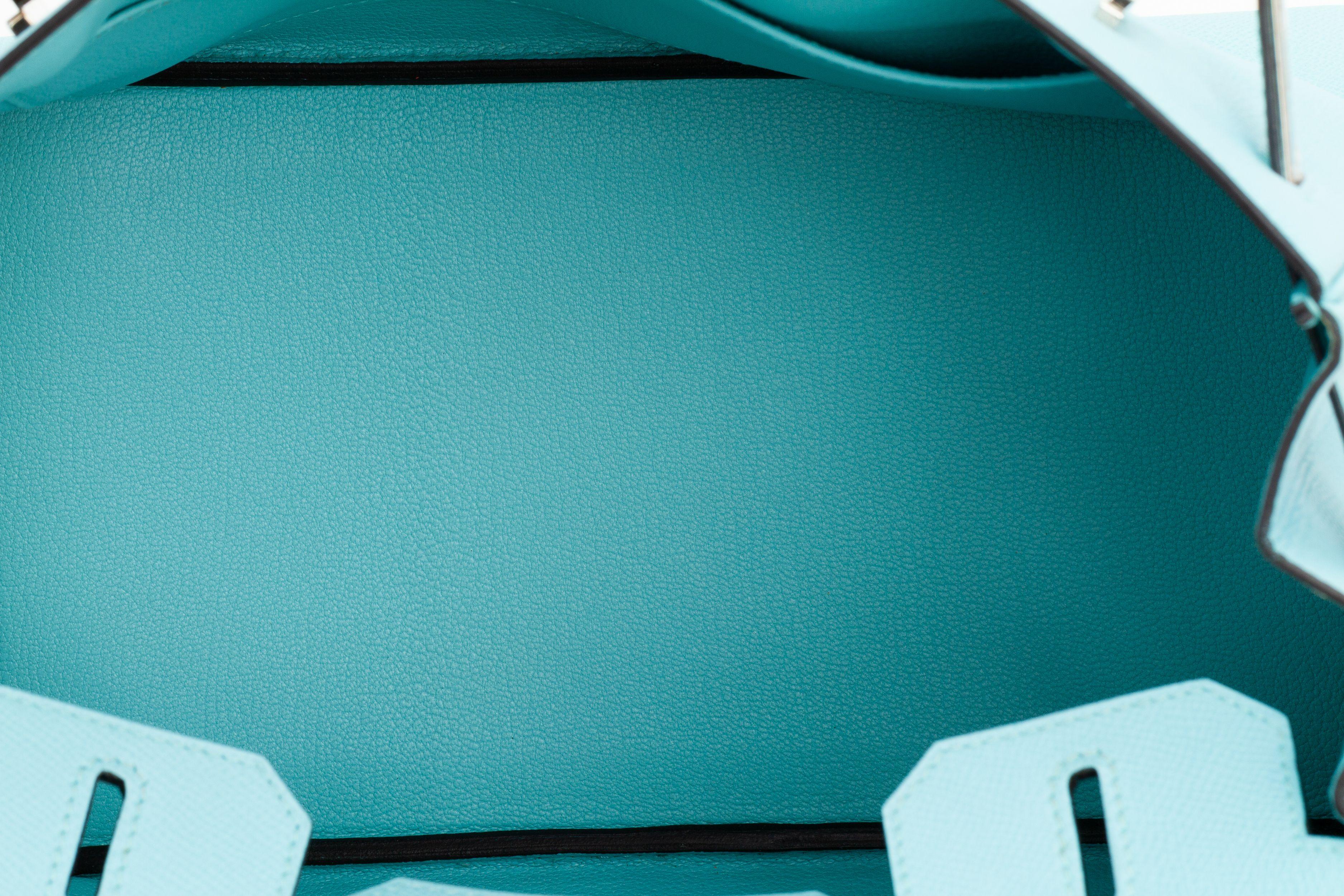 Hermes NIB Birkin 30 Blue Atoll Epsom For Sale 7