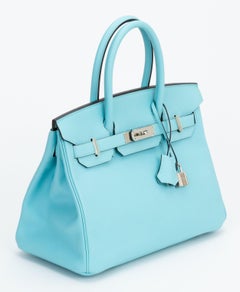 Hermes NIB Birkin 30 Blue Atoll Epsom