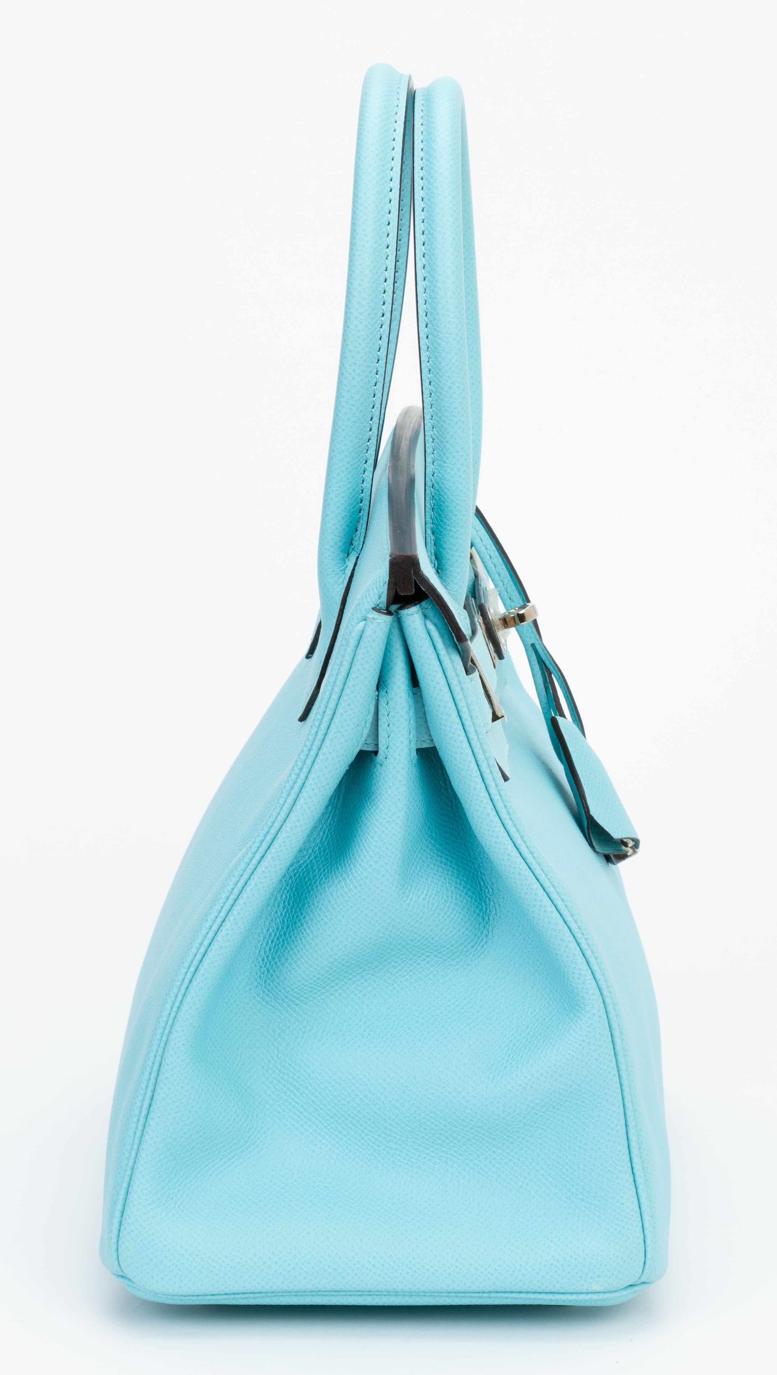 Hermes NIB Birkin 30 Blue Atoll Epsom In Excellent Condition For Sale In West Hollywood, CA