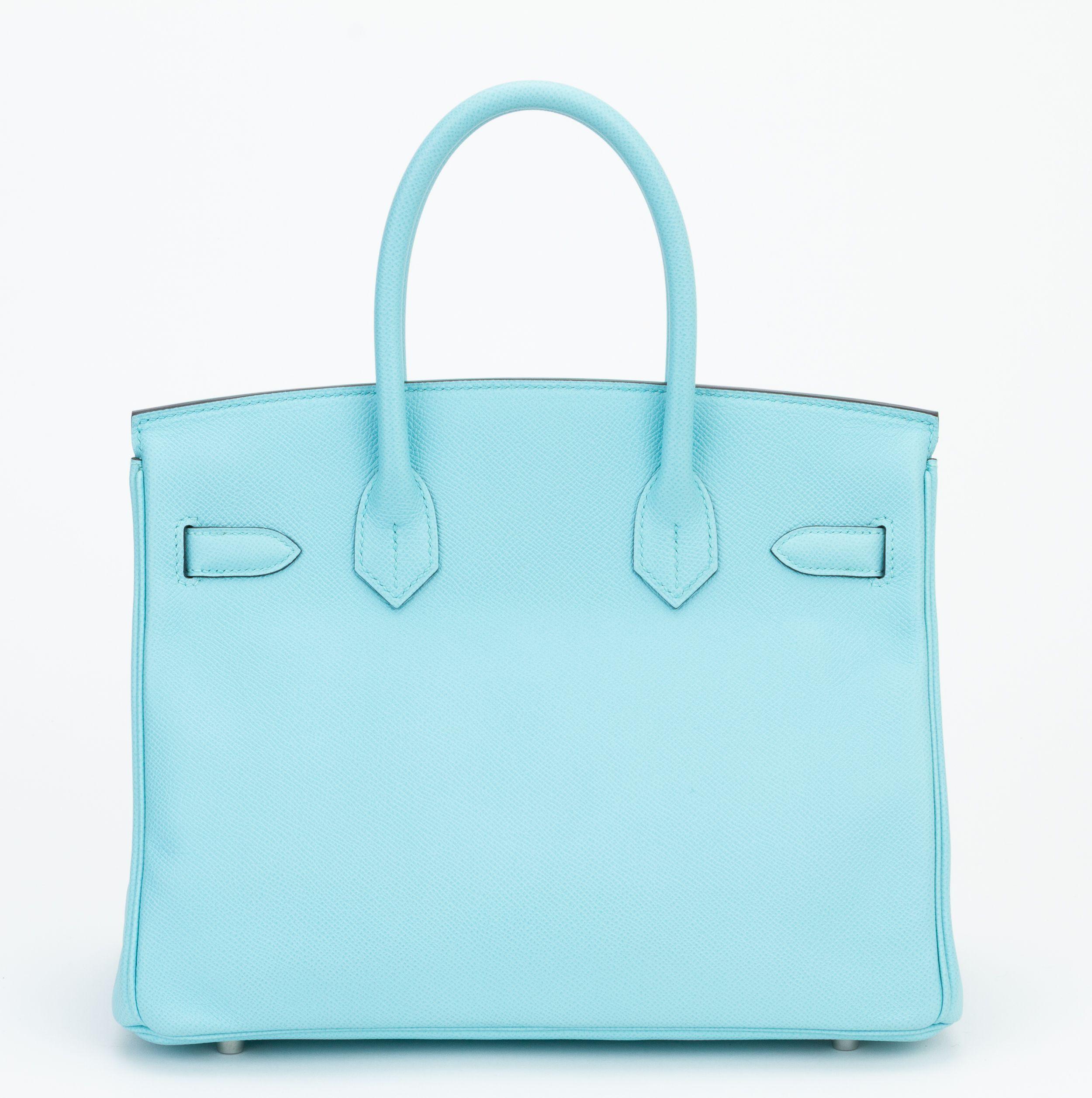 Men's Hermes NIB Birkin 30 Blue Atoll Epsom For Sale