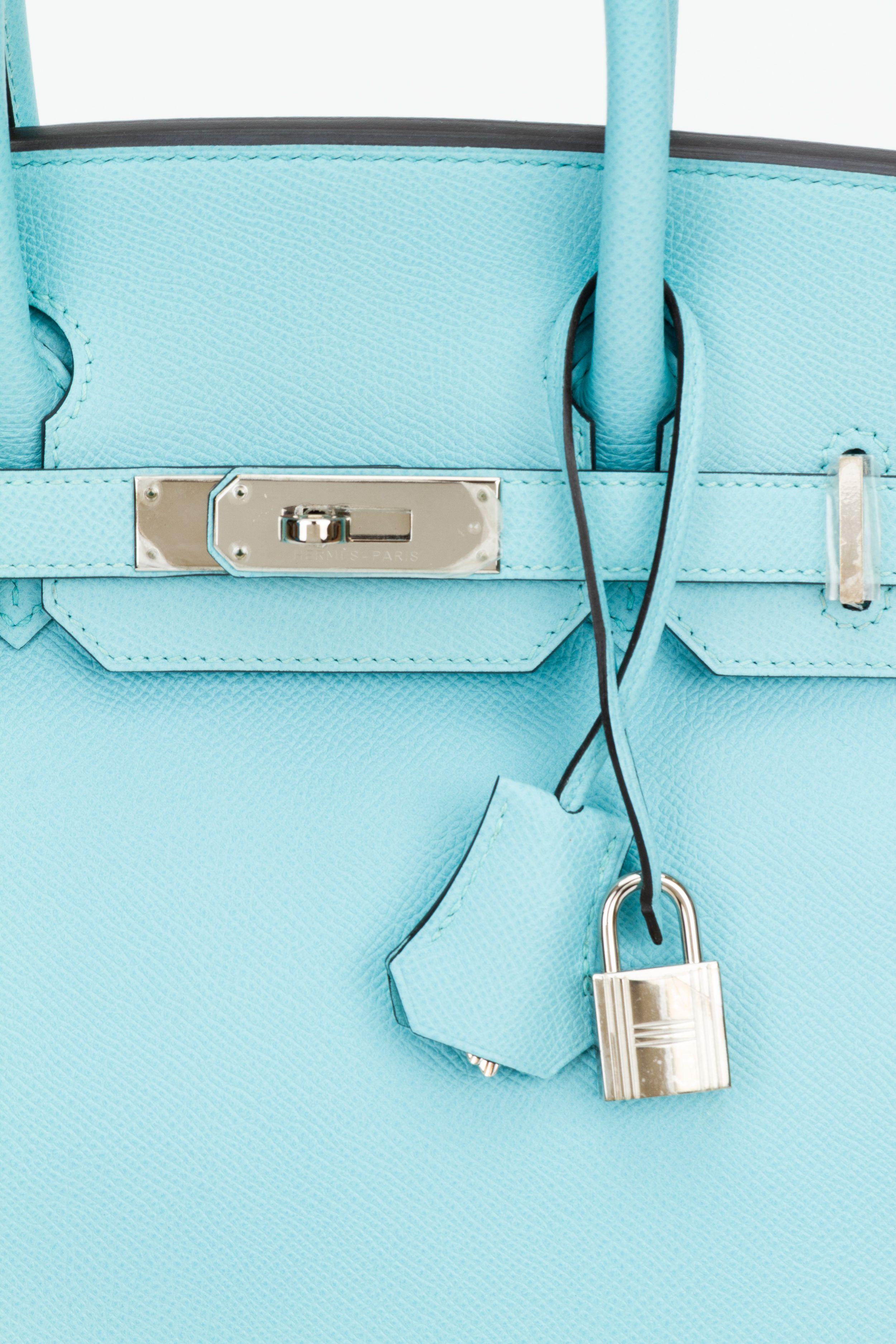 Hermes NIB Birkin 30 Blue Atoll Epsom For Sale 2