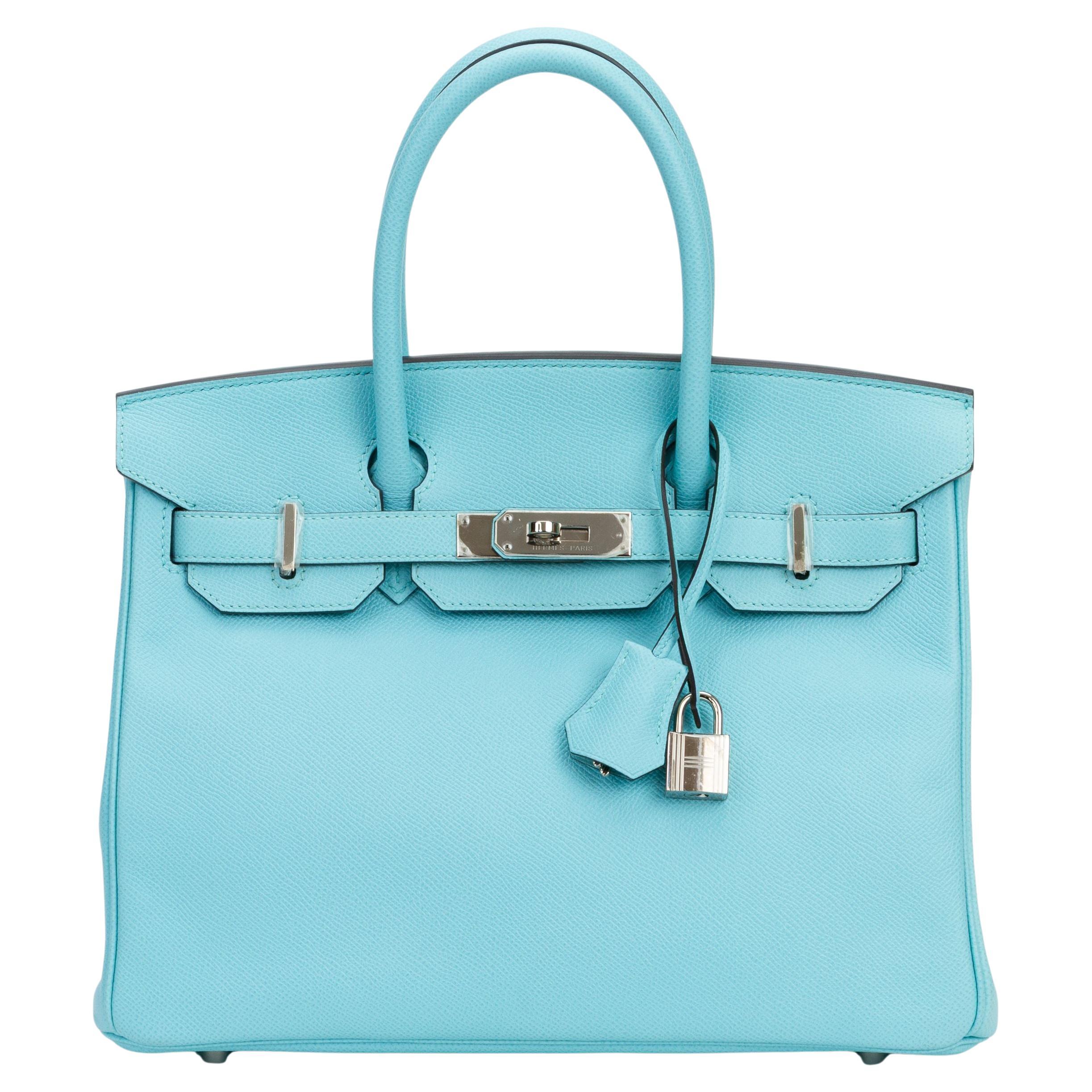 Hermes NIB Birkin 30 Blue Atoll Epsom