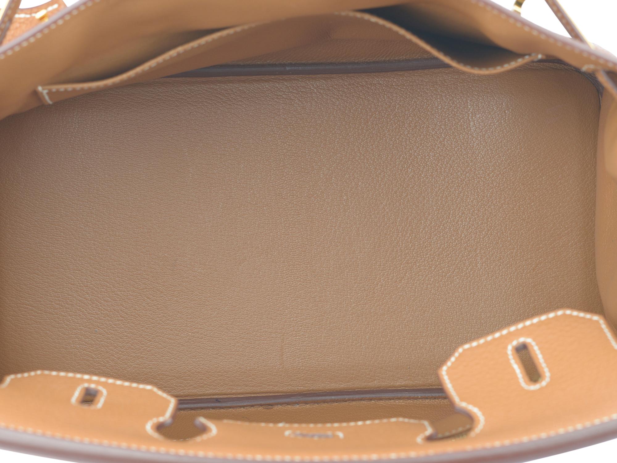 Hermes NIB Birkin 30 Gold Togo Palladium en venta 7