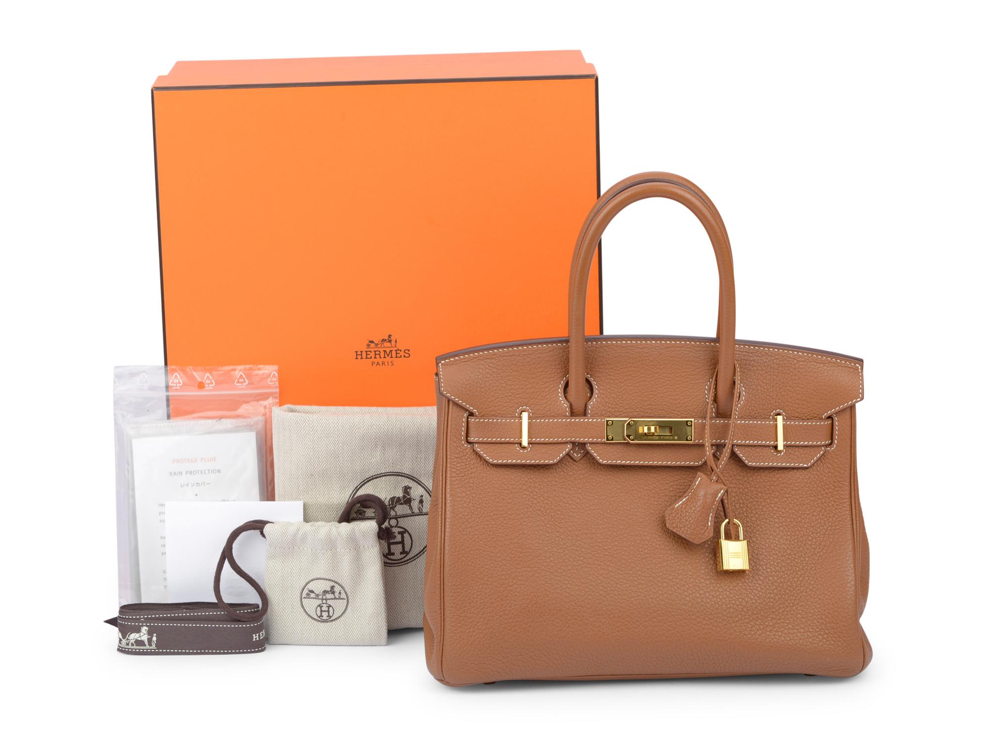 Hermes NIB Birkin 30 Gold Togo Palladium en venta 8