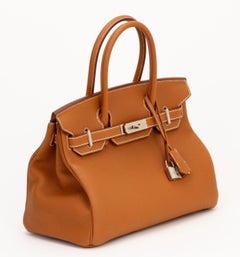 Hermes NIB Birkin 30 Gold Togo Palladium