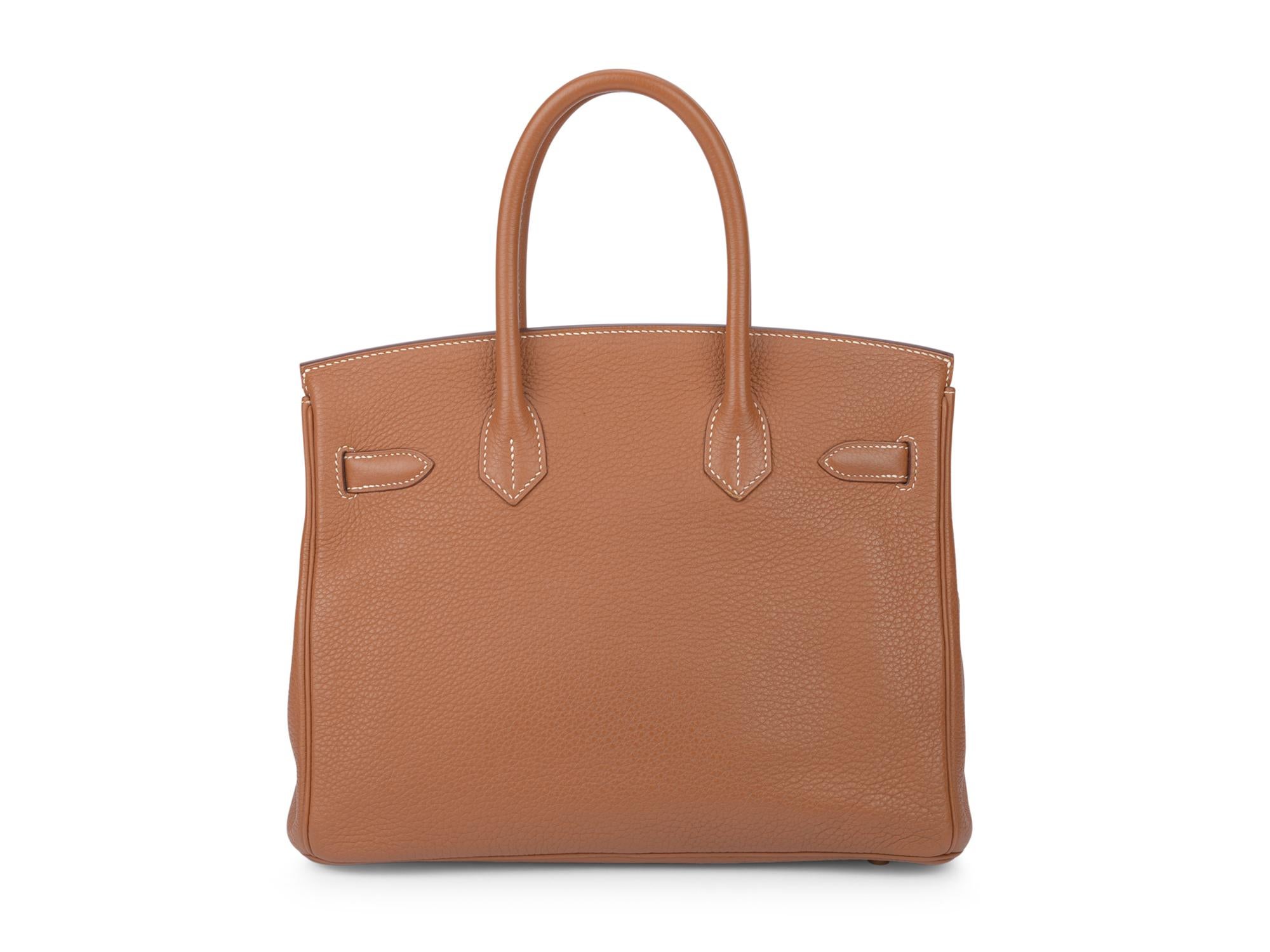 Hermes NIB Birkin 30 Gold Togo Palladium en Excelente estado para la venta en West Hollywood, CA