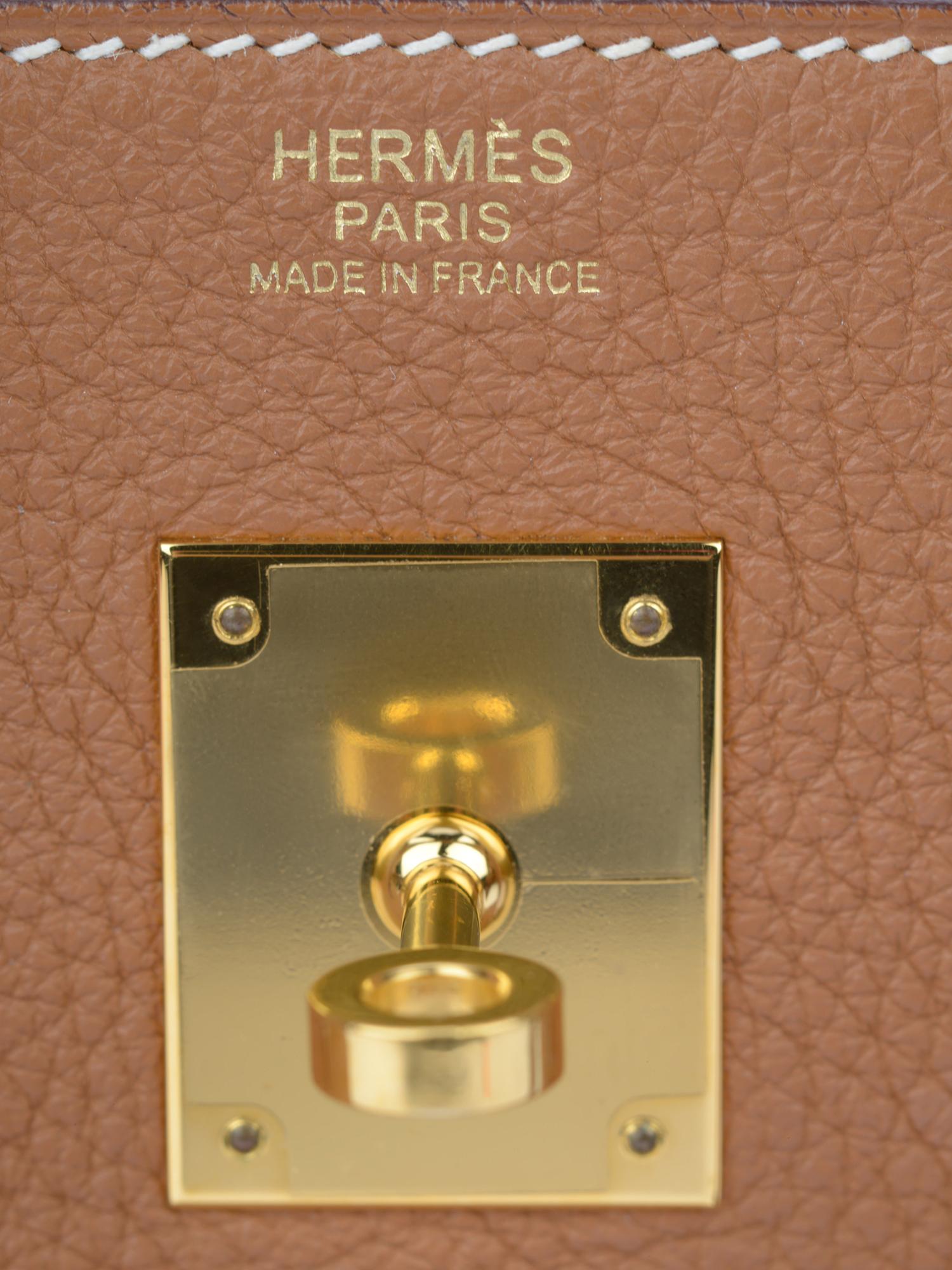 Hermes NIB Birkin 30 Gold Togo Palladium en venta 3