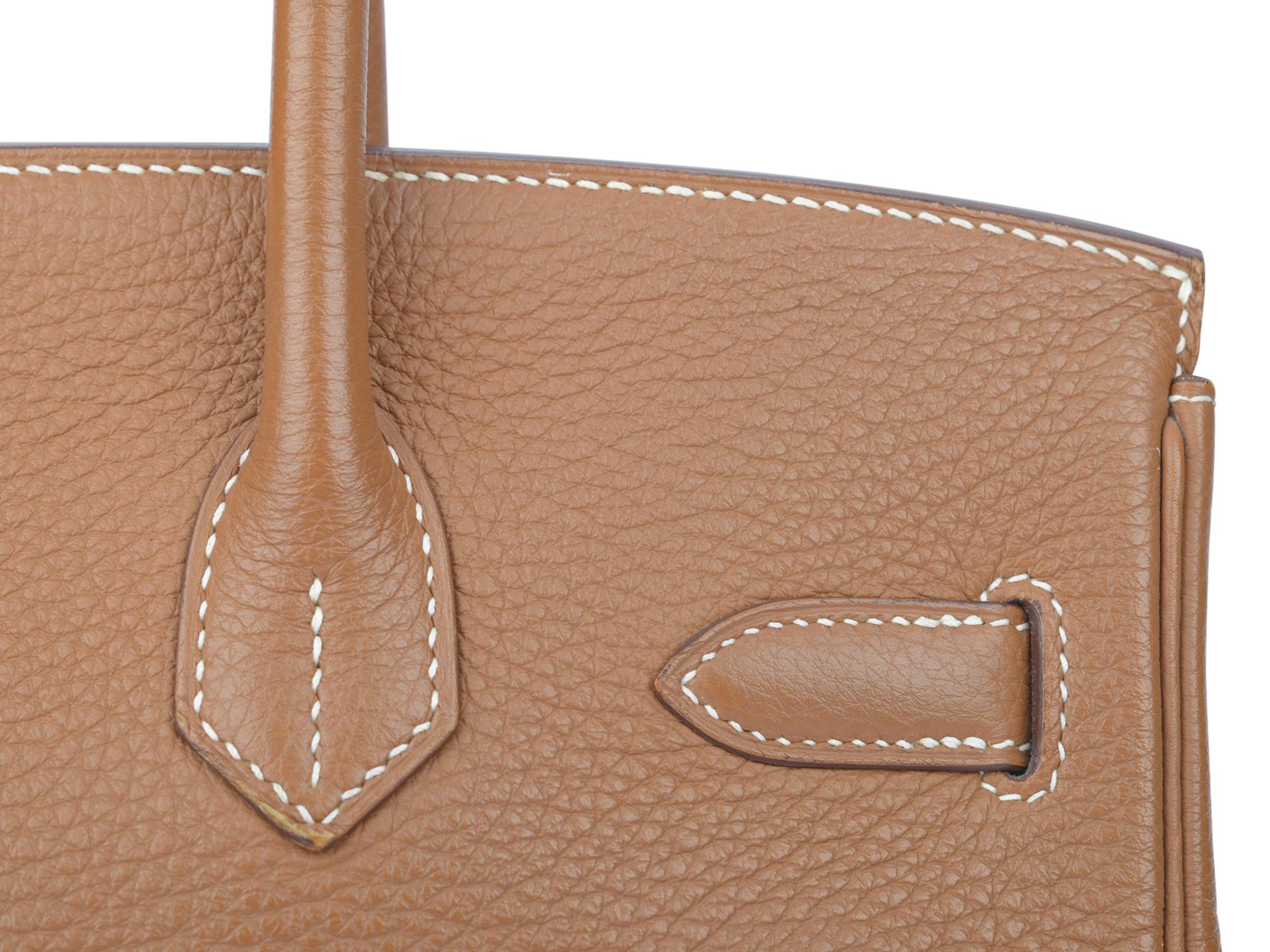 Hermes NIB Birkin 30 Gold Togo Palladium en venta 4