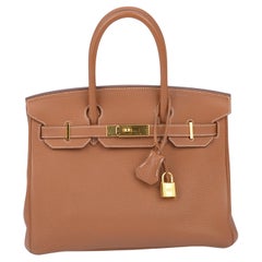 Hermes NIB Birkin 30 Gold Togo Palladium