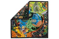 Hermès NIB Black Multicolor Silk Scarf