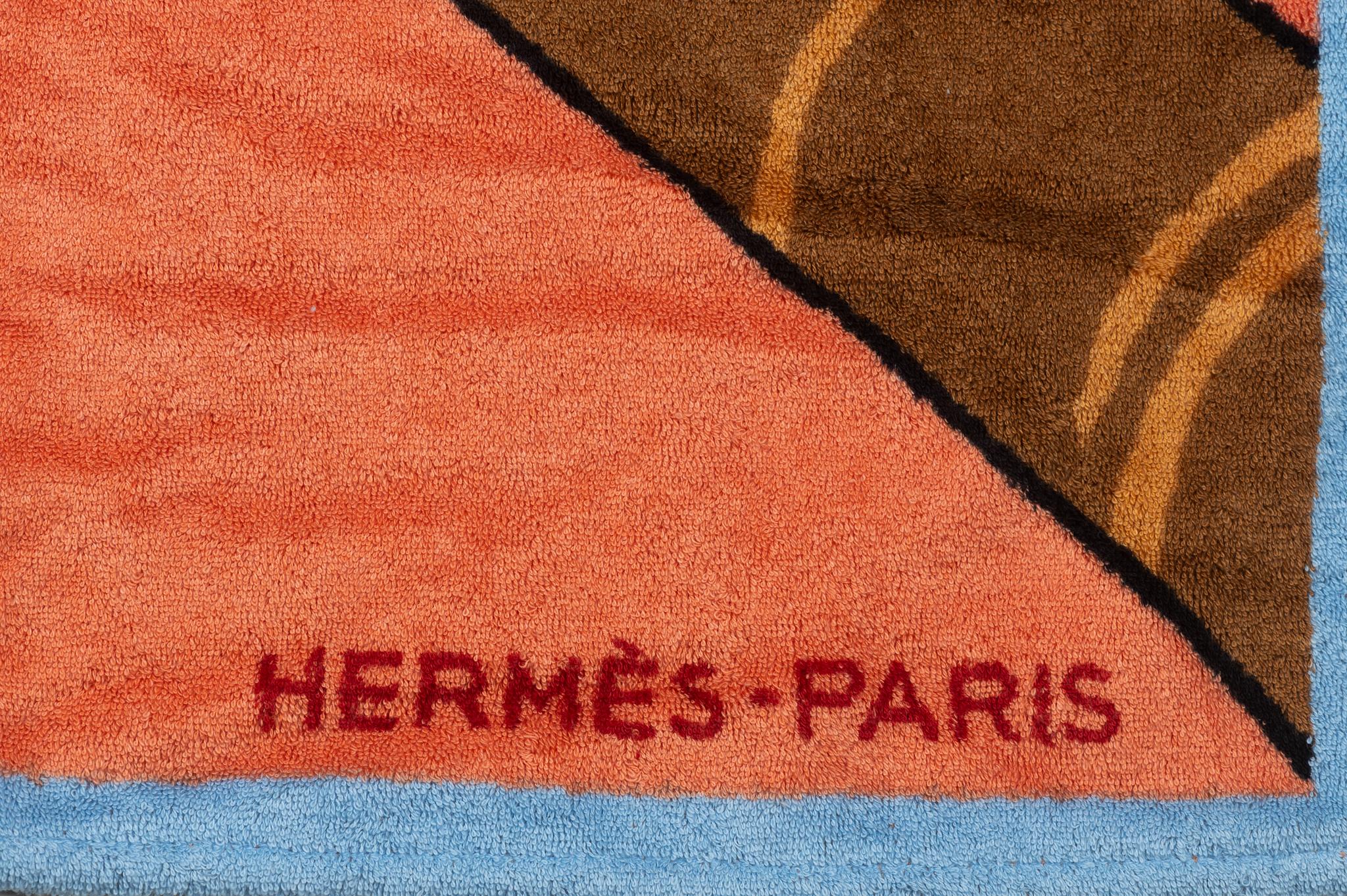 Hermès NIB Celeste Leopard Beach Towel For Sale 1