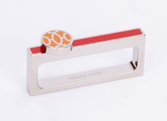 Hermès NIB Enamel Rectangular Scarf Ring