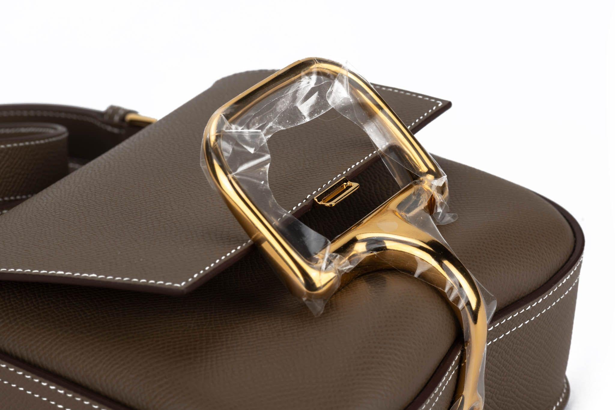 Hermès NIB Etoupe Mini Della Cavalleria Crossbody Bag For Sale 8