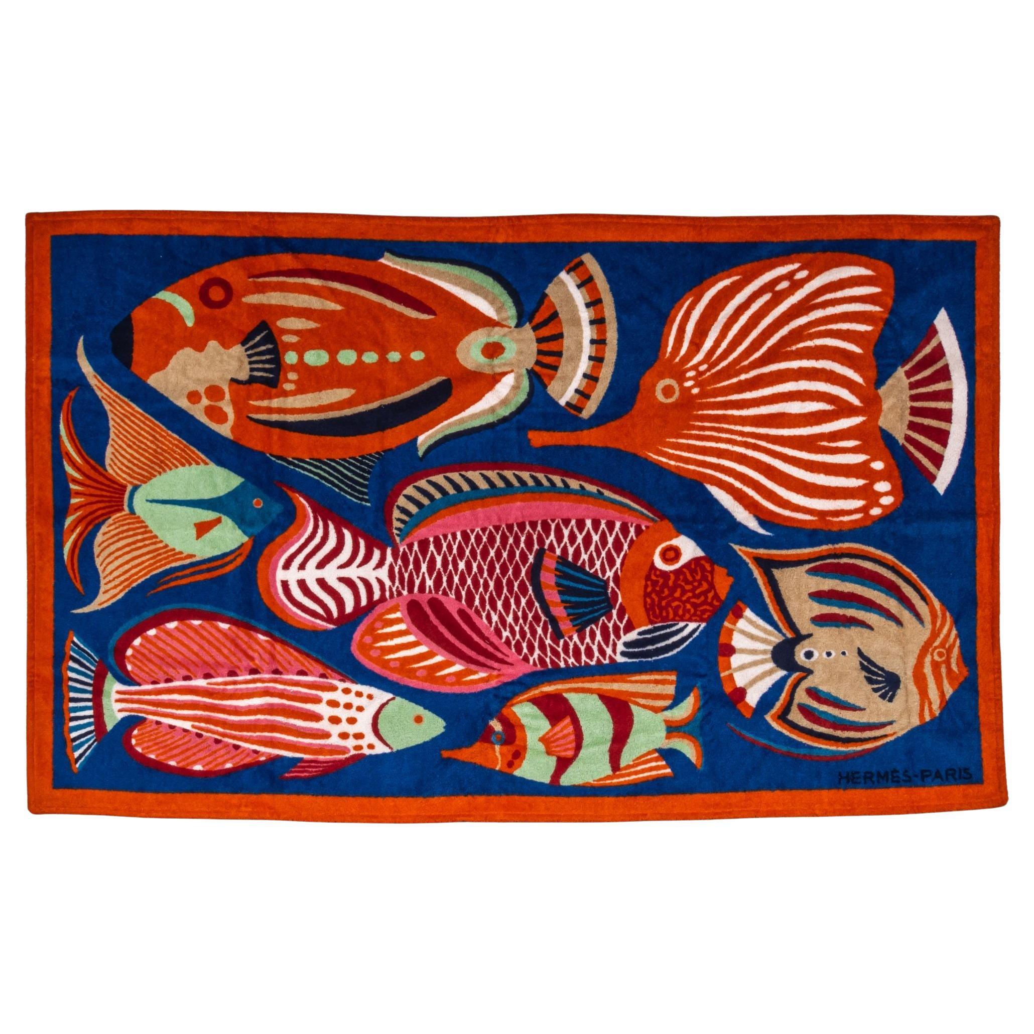 Hermès NIB Fish Beach Towel