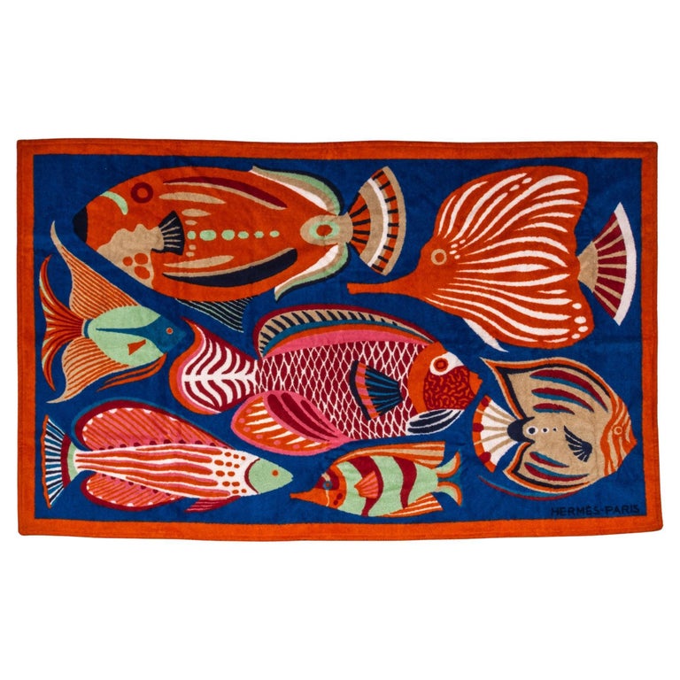 Hermès NIB Fish Beach Towel For Sale at 1stDibs