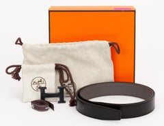 Cintura Hermés NIB “H” reversibile, nera