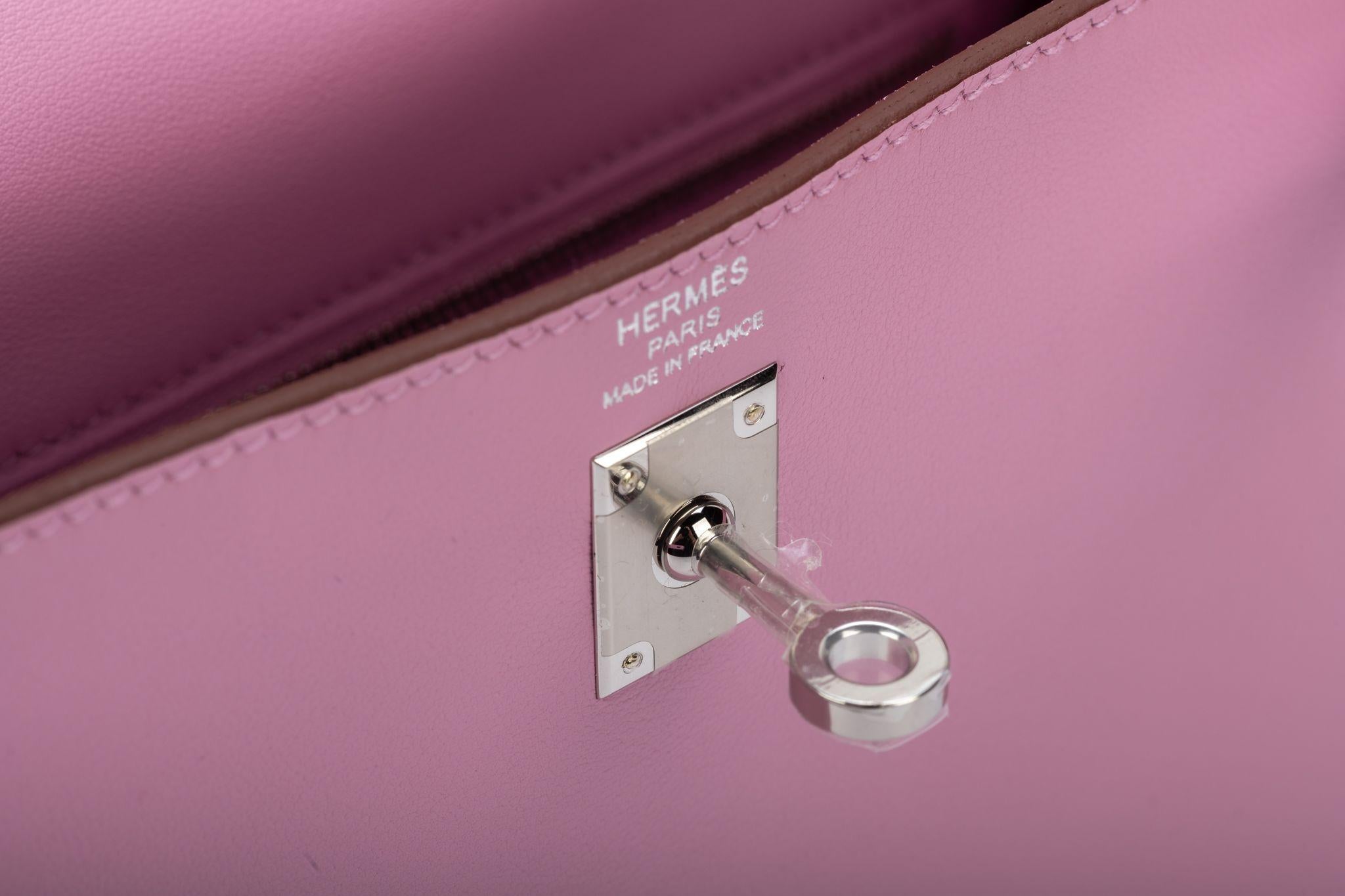 Hermes NIB Kelly 25 Retourne Mauve Swift 4