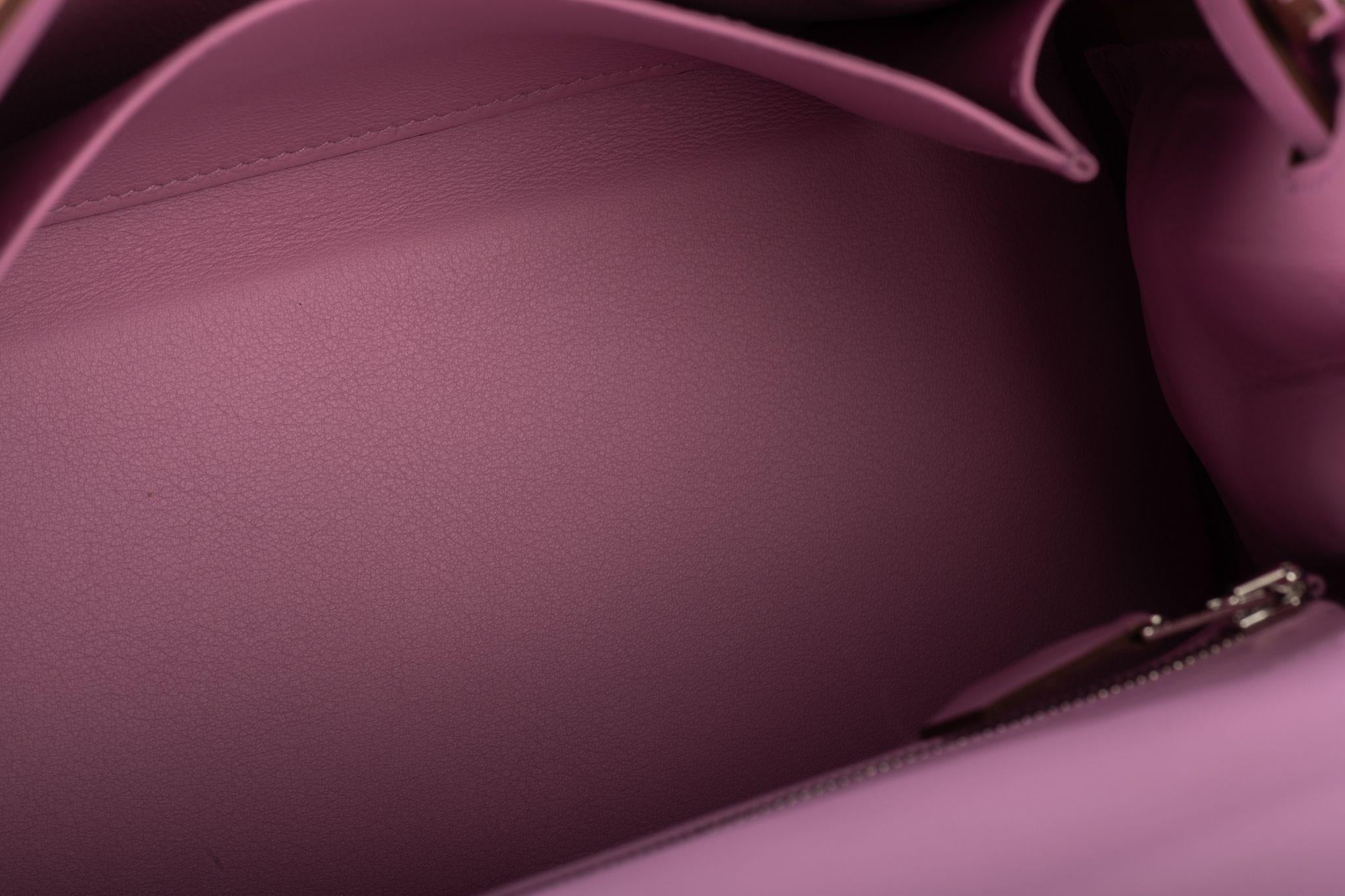 Hermes NIB Kelly 25 Retourne Mauve Swift 8