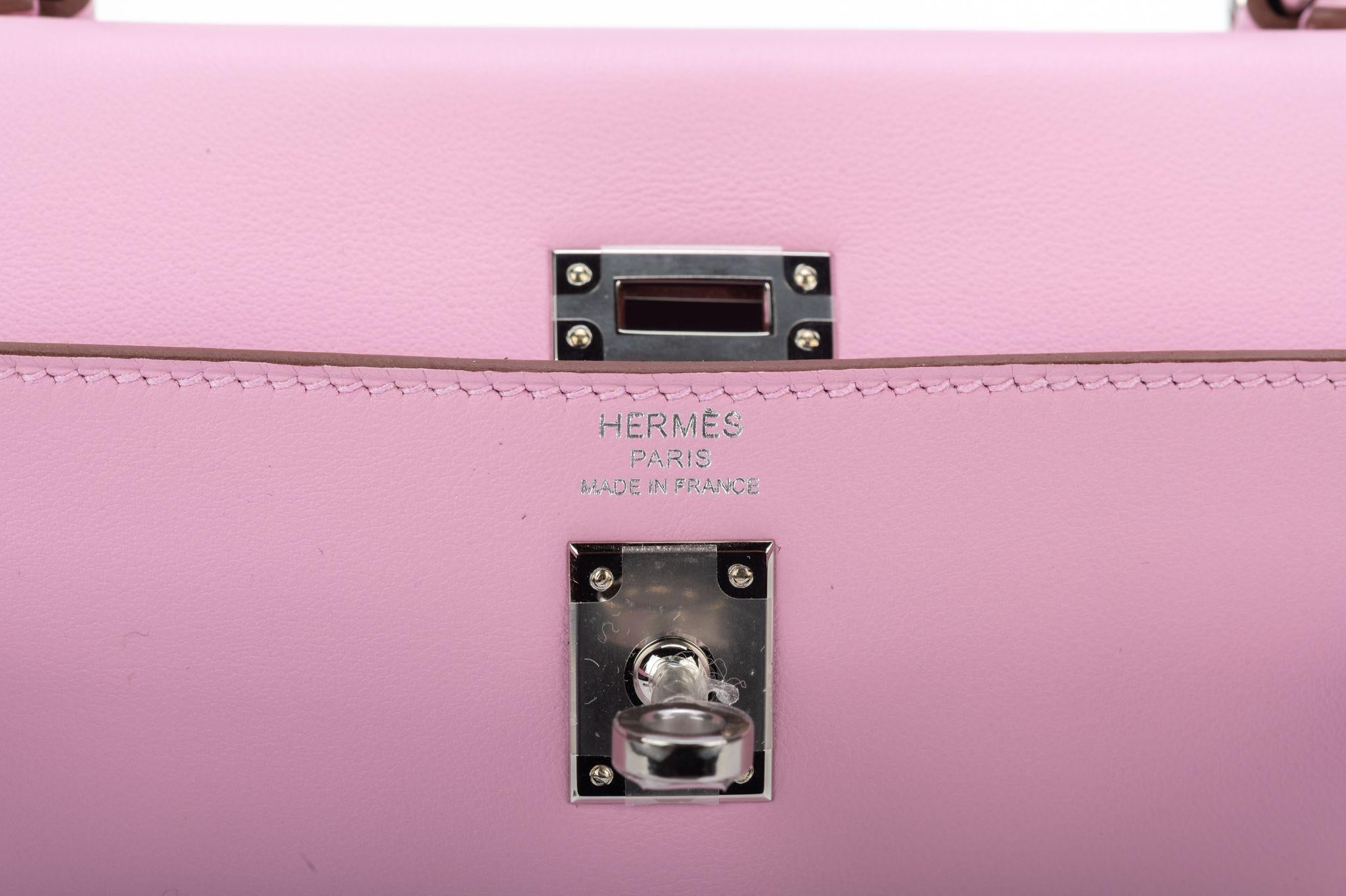 Hermes NIB Kelly 25 Retourne Mauve Swift 1