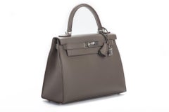 Hermes NIB Kelly 28 Sellier Etain Epsom