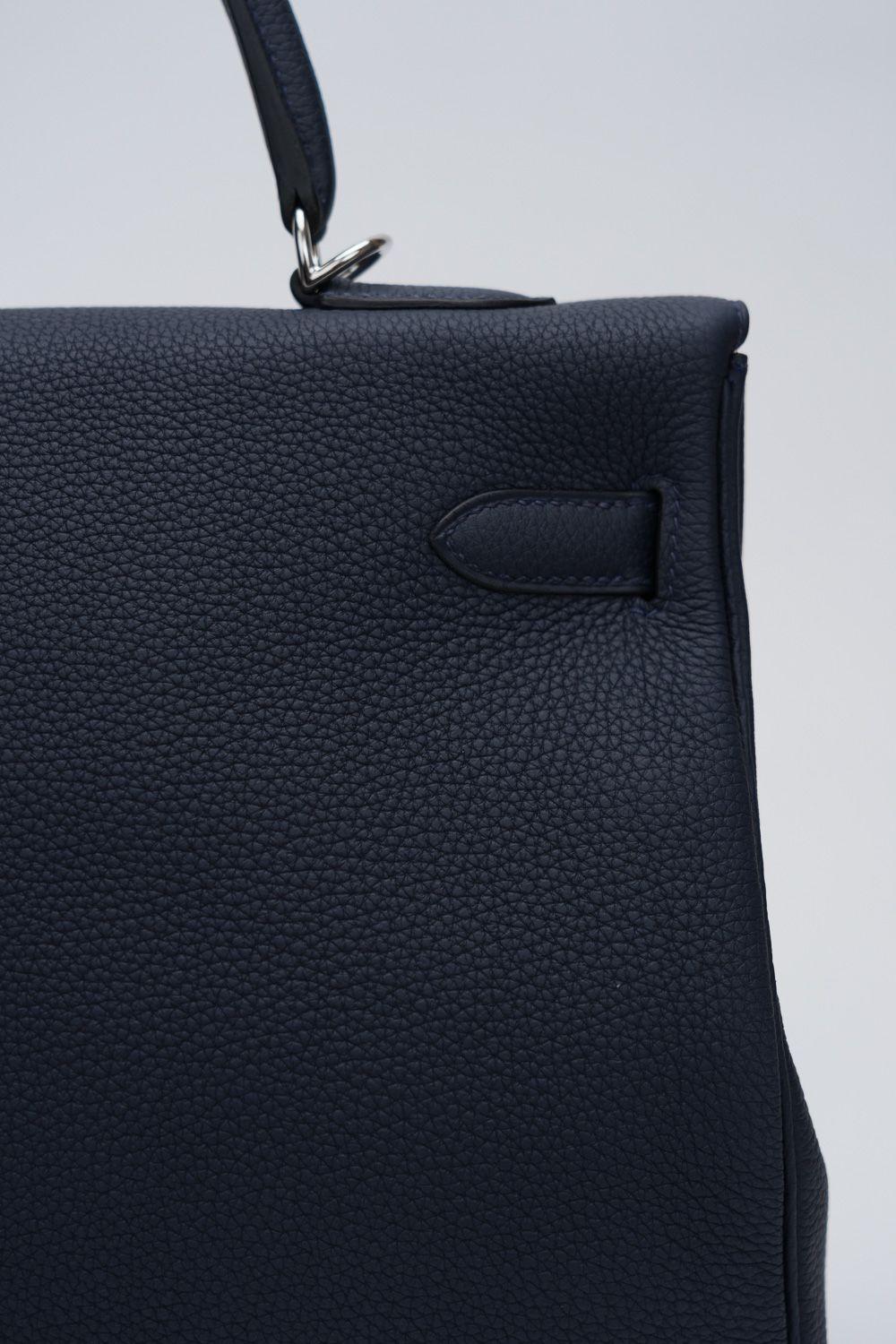 Donna Hermès NIB Kelly 35 Retourne Blu Indaco in vendita