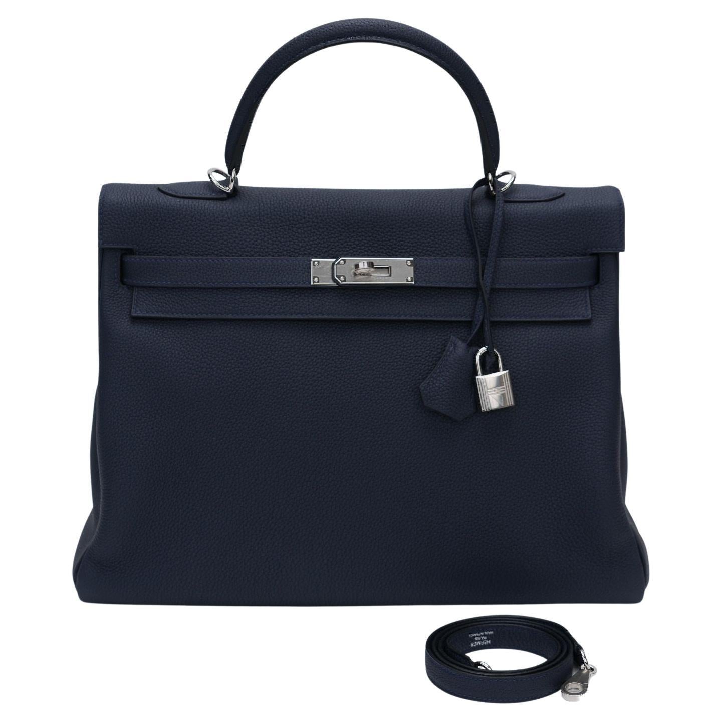 Hermès NIB Kelly 35 Retourne Blu Indaco in vendita
