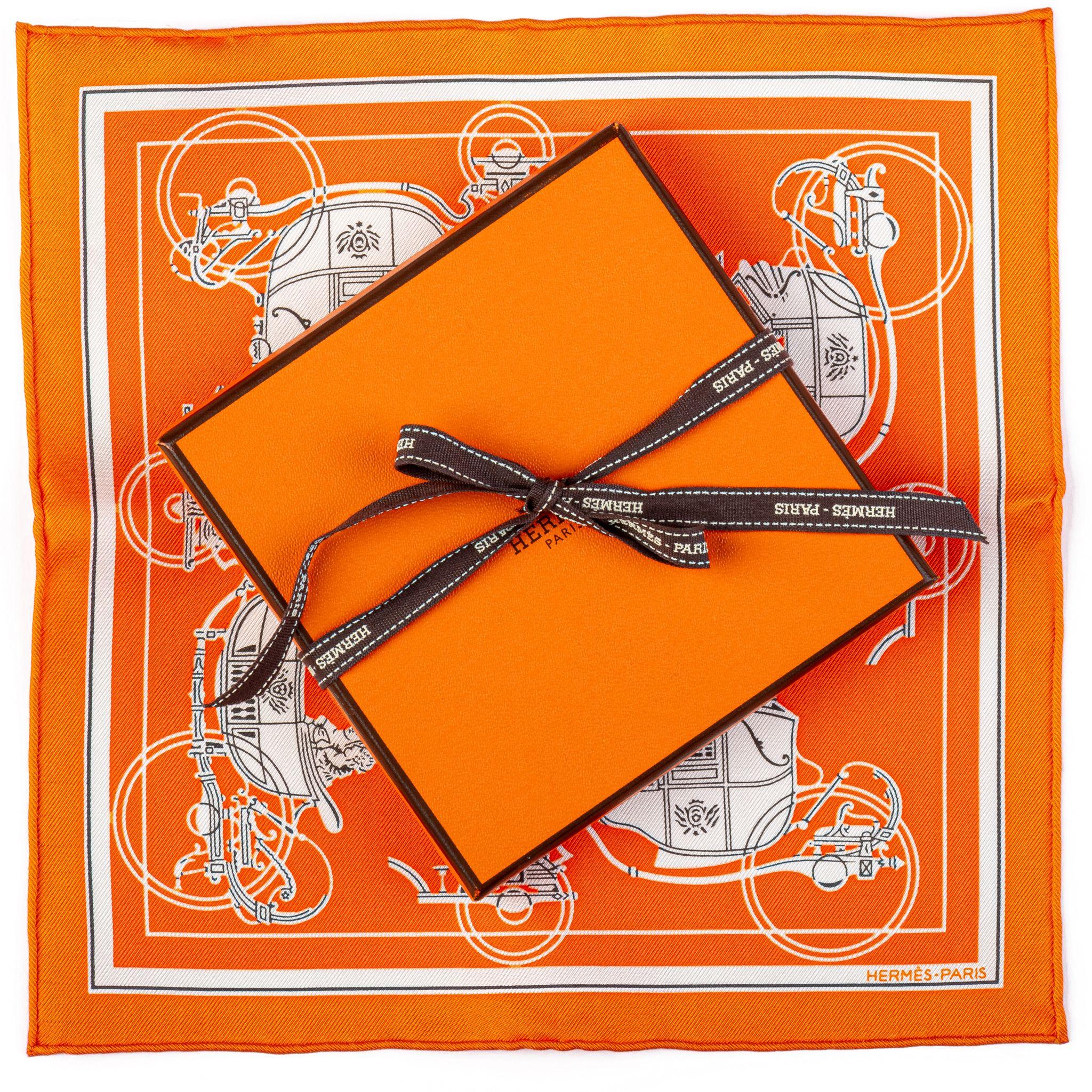 Orange Hermès NIB Nano Gavroche Ex Libris en vente