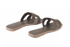 Hermès NIB Oran Sandal Etoupe 37.5