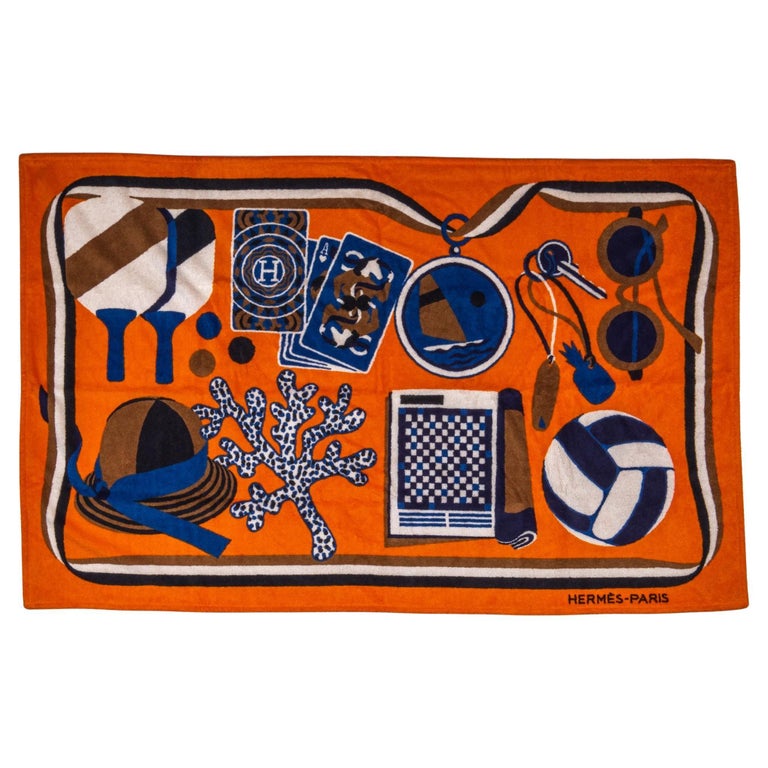 Hermès NIB Orange Beach Towel For Sale at 1stDibs