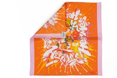 Hermès NIB Orange Graffiti Silk Gavroche
