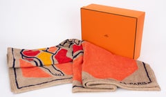 Hermès NIB Orange Horse Beach Towel